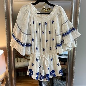 Anthropologie Embroidered Romper